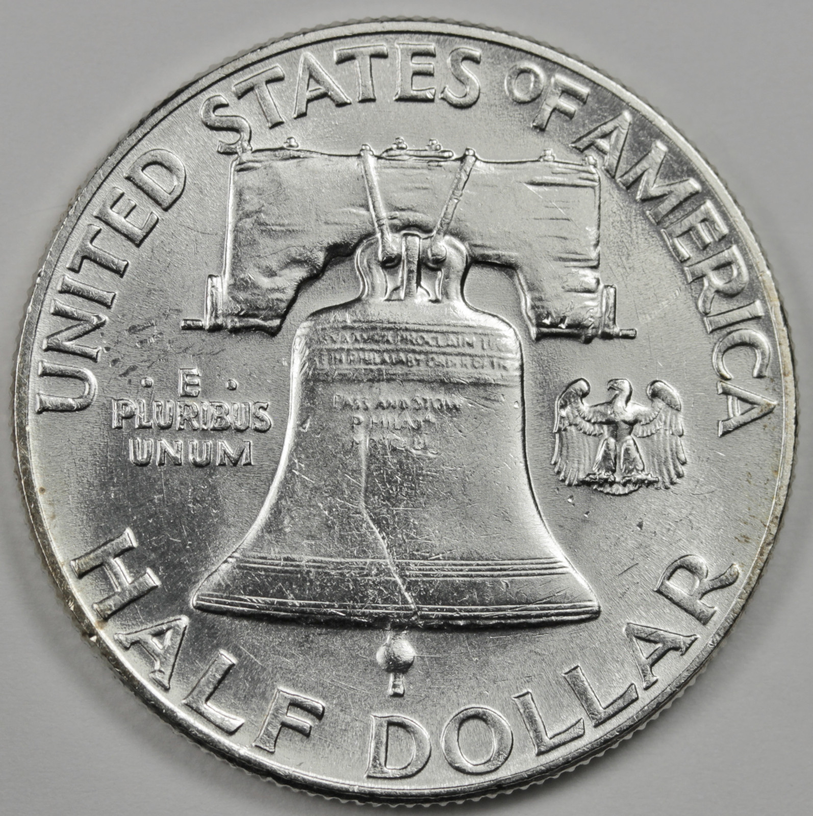 1948-p Franklin Half. Full Separated Horizontal Bell Lines. BU. (Inventory)