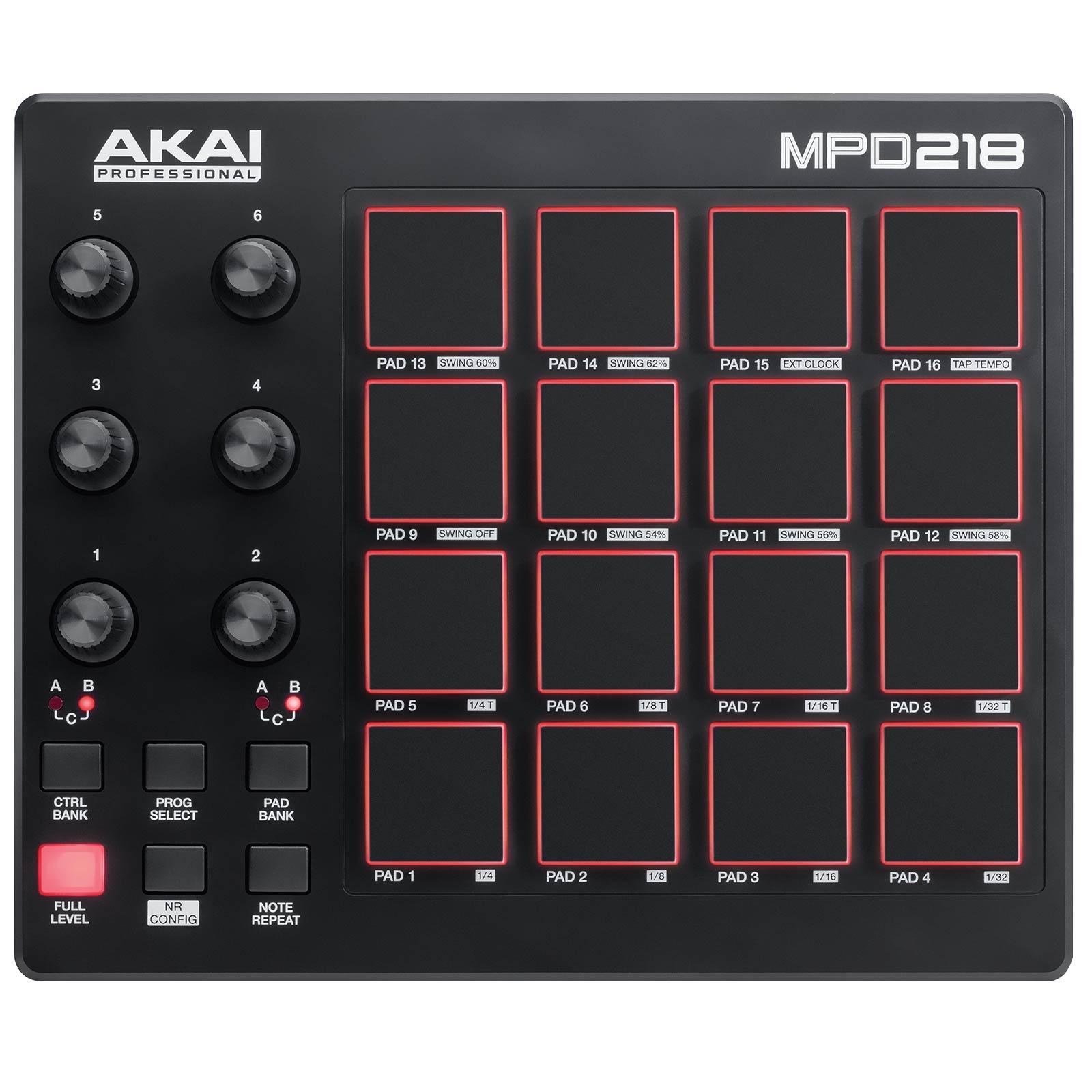 Akai Professional MPD218 MIDI USB Drum Beat Pad Controller w/ Ableton Softwar...