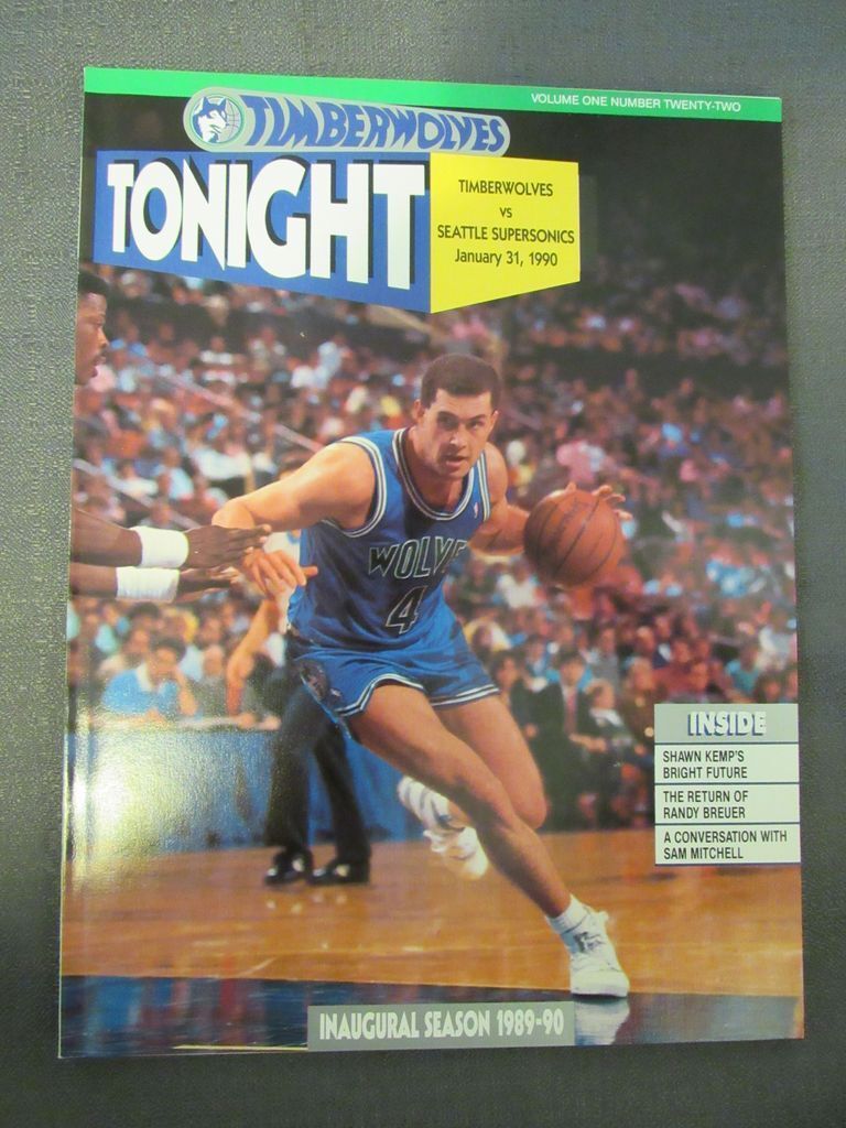 1989-90 Minnesota Timberwolves NBA Program vs. Seattle Supersonics