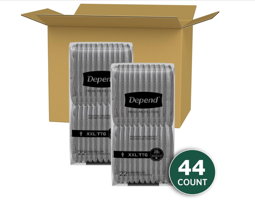 Depend Fresh Protection Adult Incontinence Underwear for Men XXL, 44ct