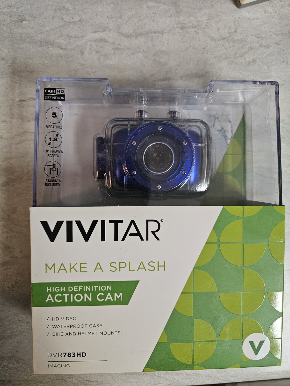 Vivitar High Definition Action Cam Waterproof Camera DVR783HD Blue