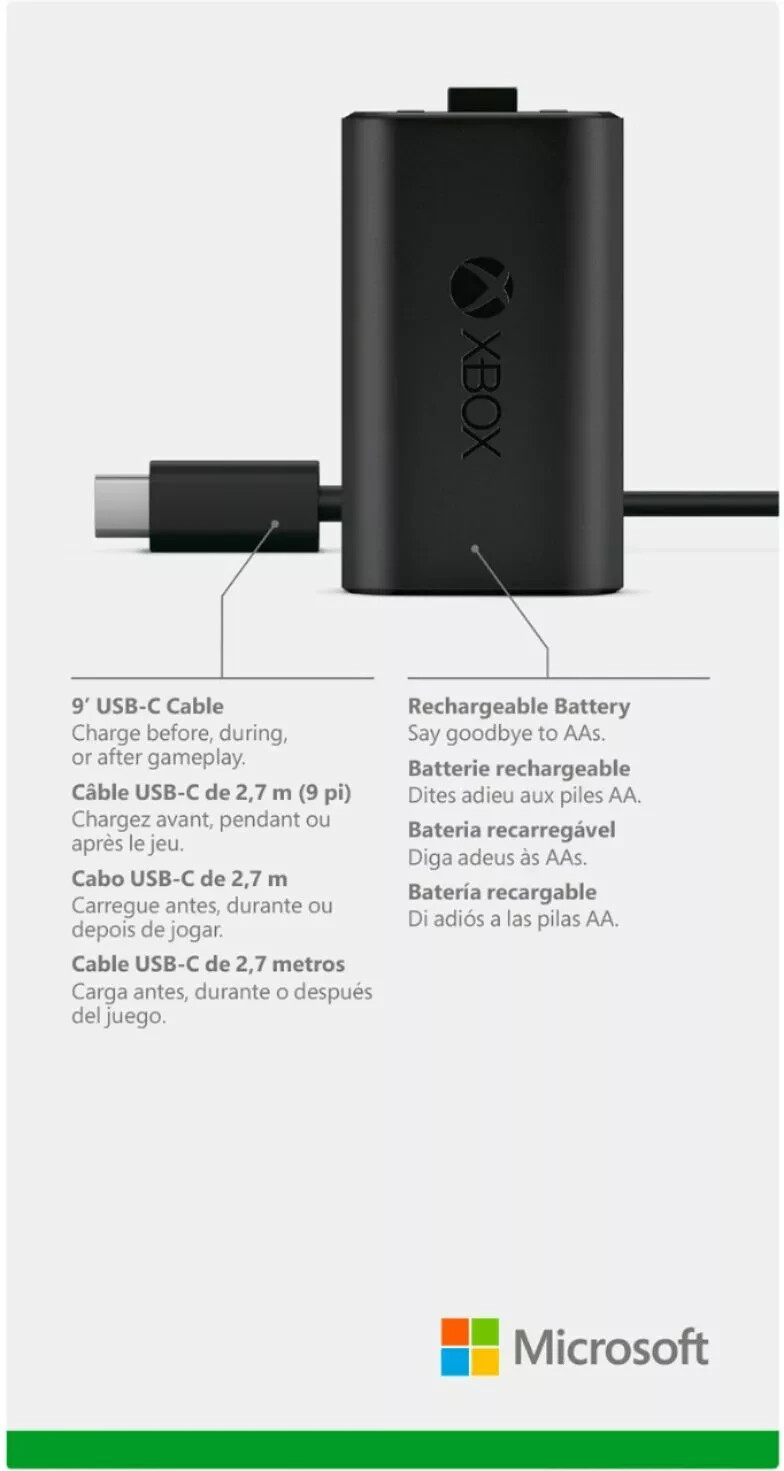 Original Xbox Rechargeable Battery + USB-C Cable [Xbox One Accessory]