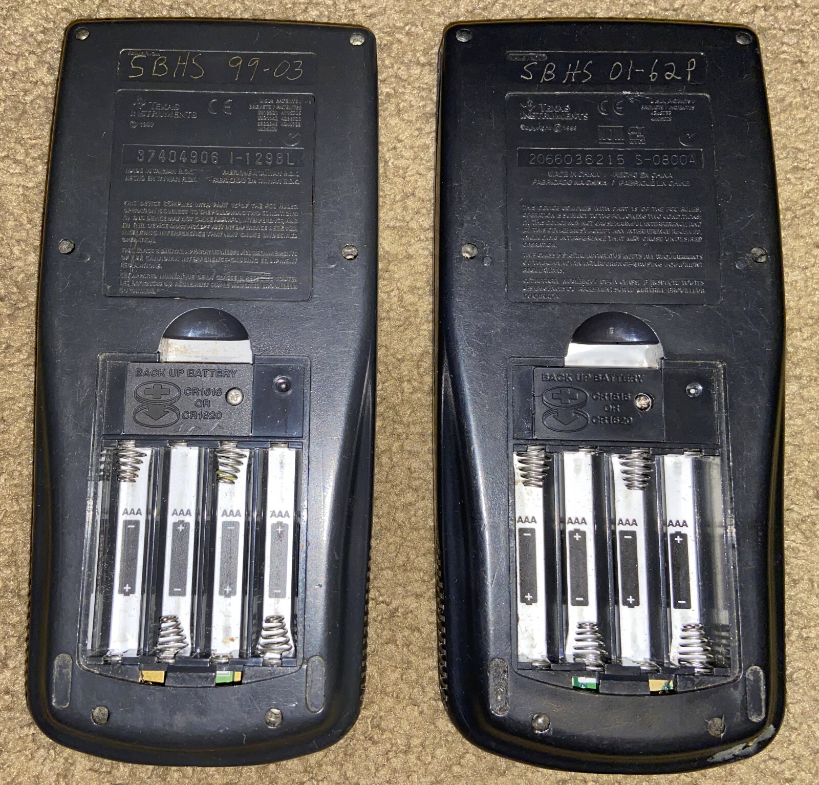 2x Texas Instruments TI-83 and 83 Plus Graphing Calculators - Do Not Work - Read