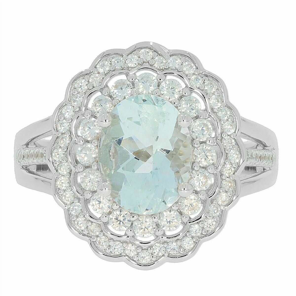 Sterling Silver Semi Mount Ring Setting Oval OV 9x7mm White Topaz or Moissanite