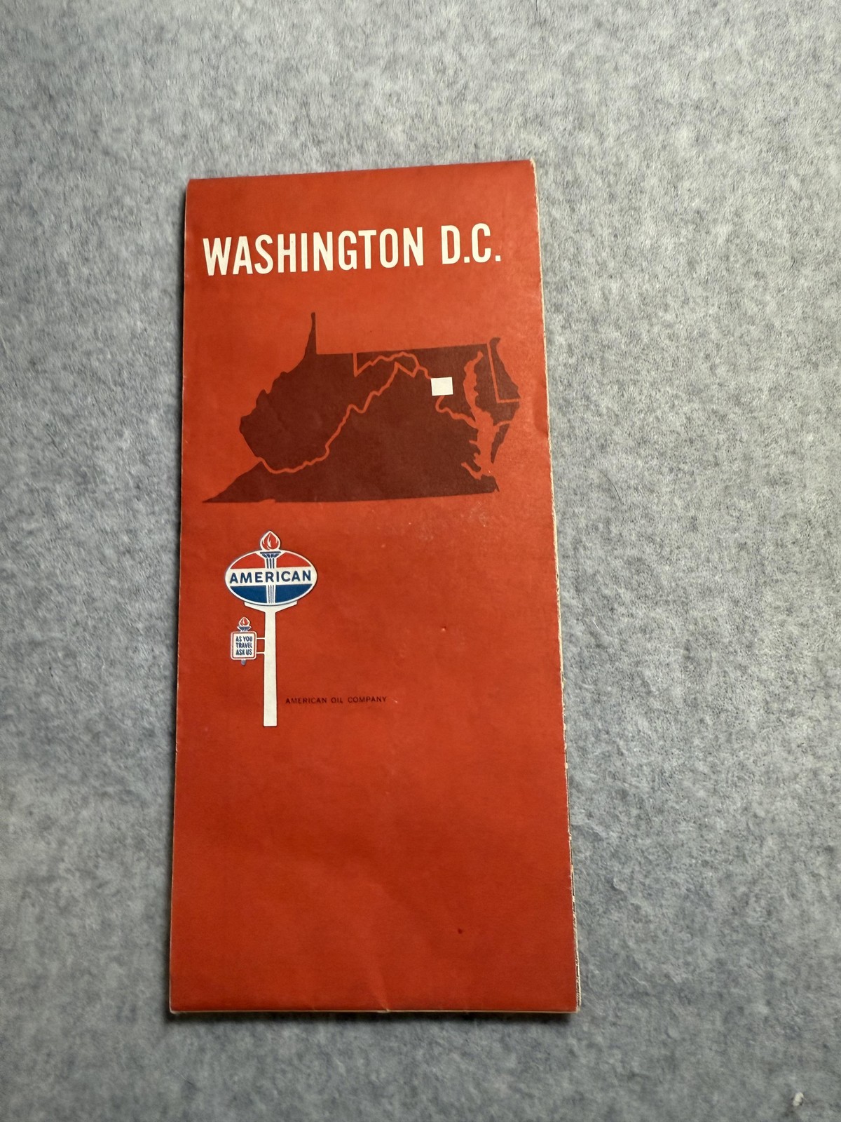 Vintage 1969 American Oil Washington DC Street Road Map Travel Guide Folded