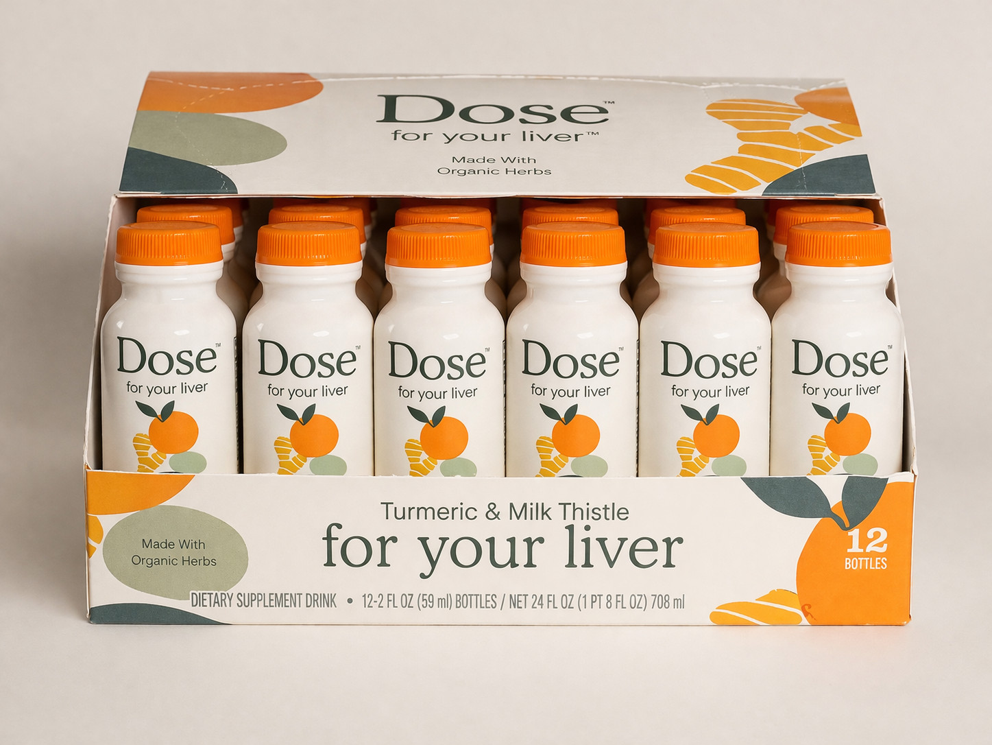 Dose For Your Liver Liquid Detox 12 Pack Milk Thistle Artichoke Ginger 2OZ SALE!