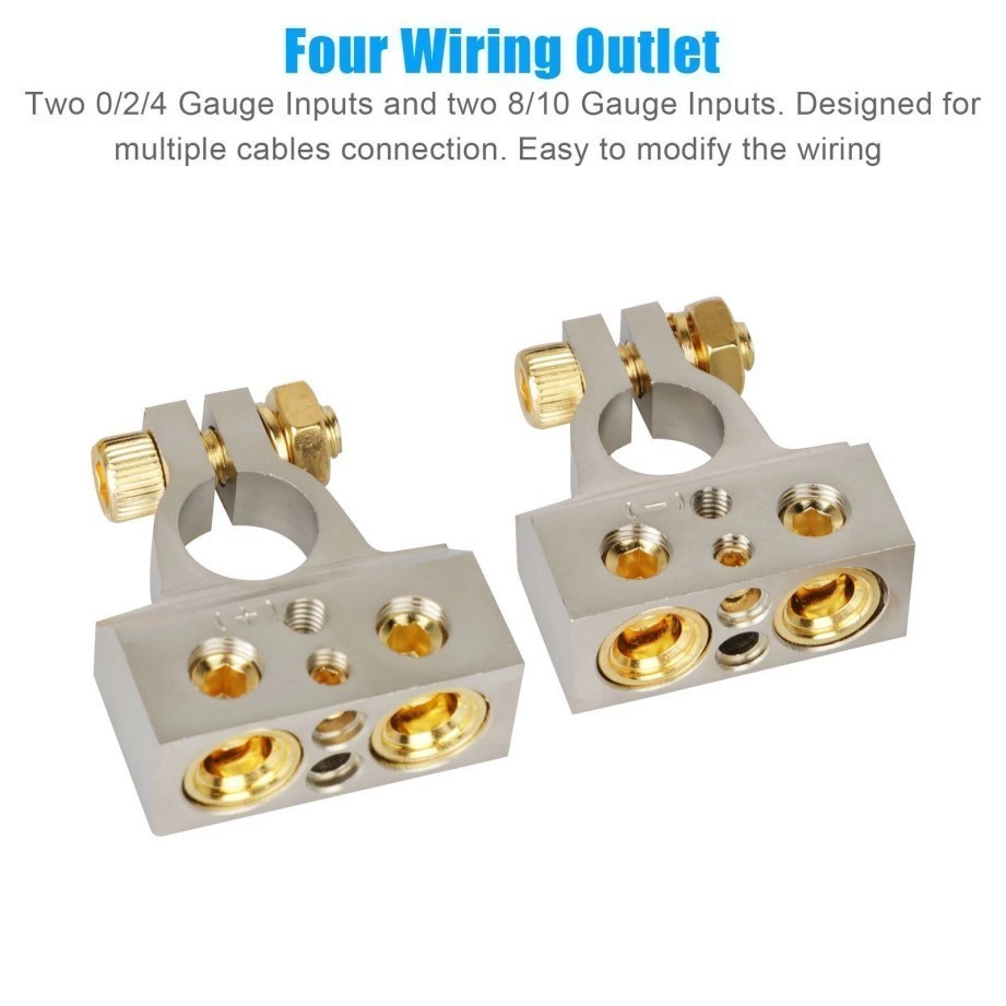 Car Battery Terminals Clamp Post 1/0 2 4 8 GA AWG Gauge&