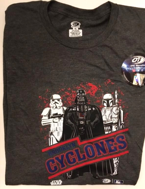 Brooklyn Cyclones Baseball Star Wars Night Adult T-Shirt XL New