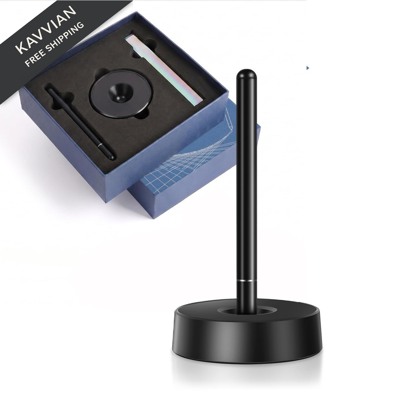 WEYWO Magnetic Levitating Rollerball Pen, Aluminum 1 Count (Pack of 1), Black