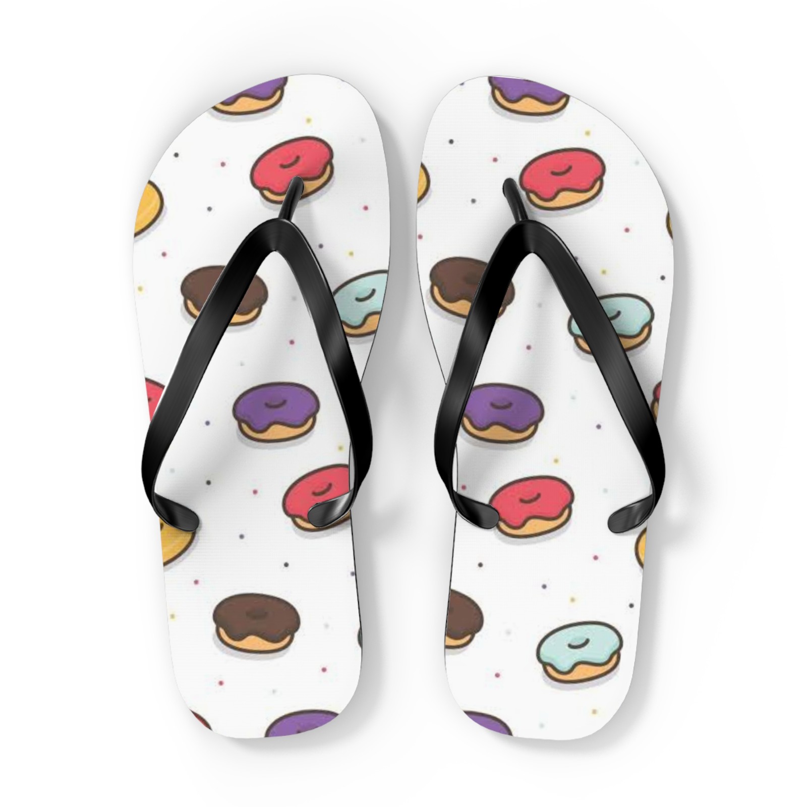 Donuts Summer Sandals, Beach Shoes, Vacation Flip Flops, Pool Slides