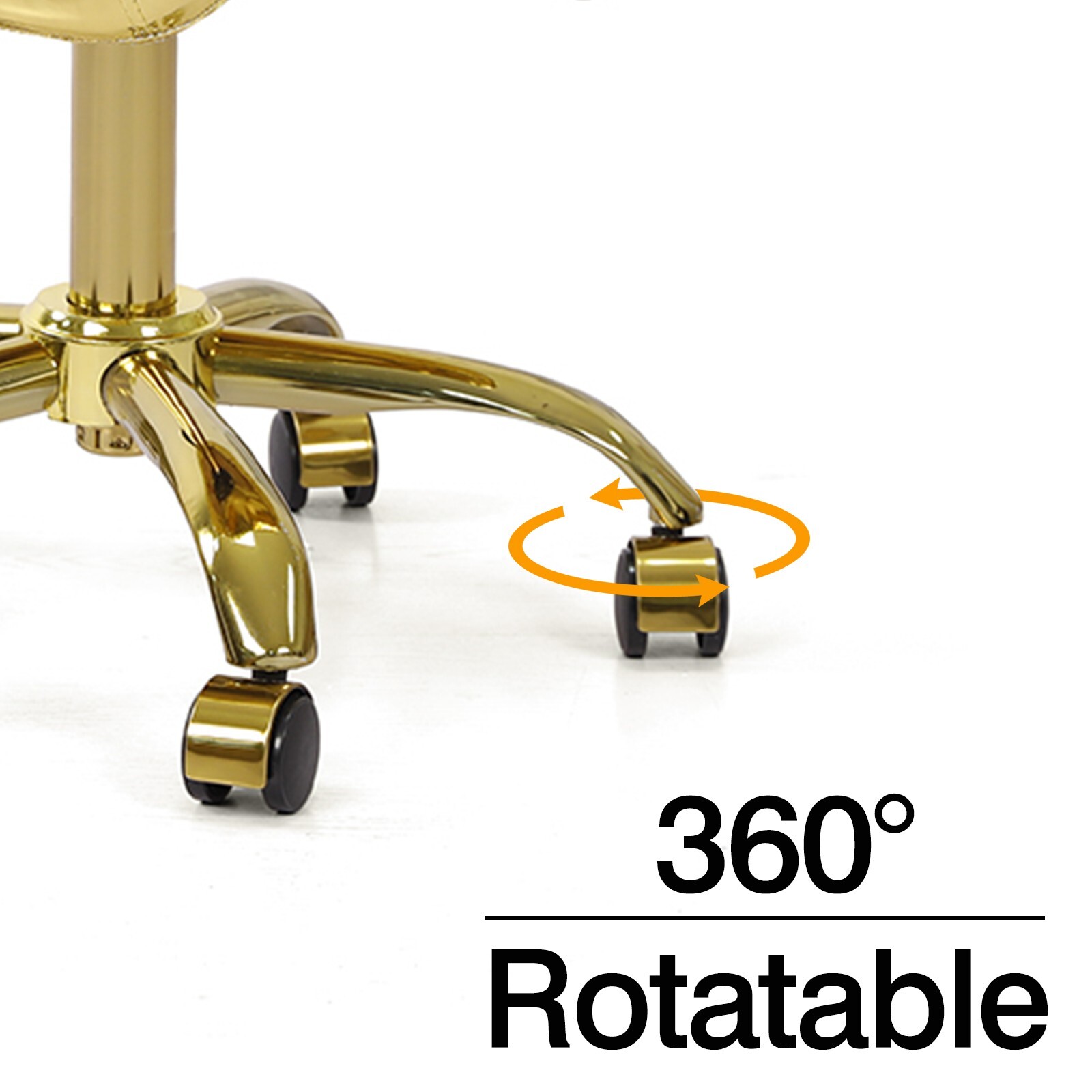 Hydraulic Saddle Stool Gold Rolling Swivel Chair with Wheels Adjustable stool