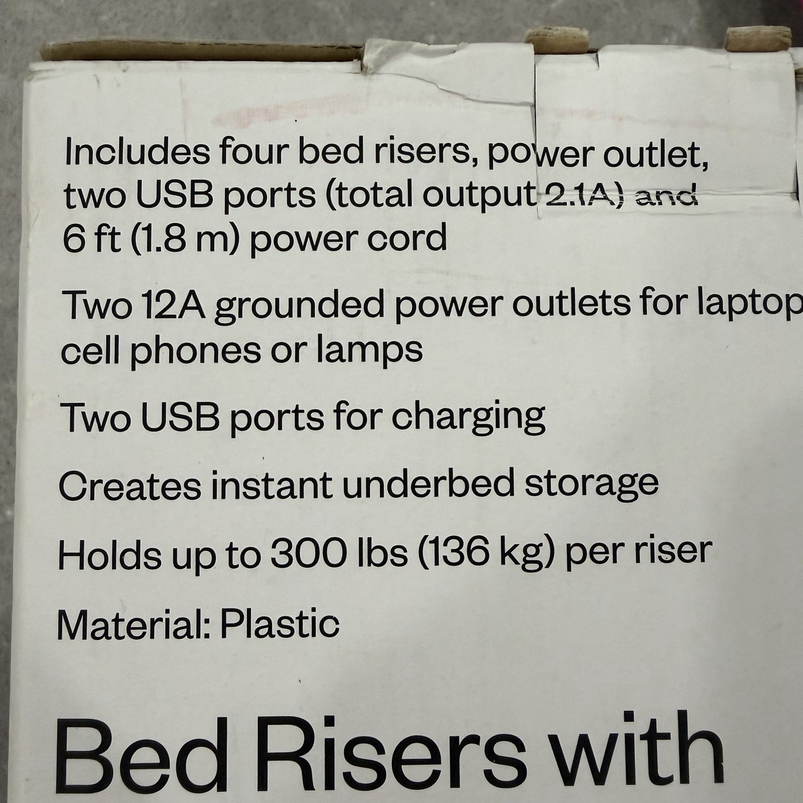 4 - 8" Bed Risers With USB Ports & Outlets
