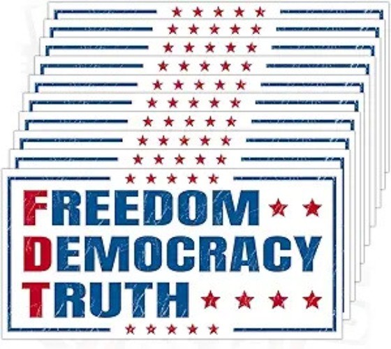 10-Pack 7.5x3.75 Inch Waterproof Vinyl Bumper Stickers - Subtle Patriotic Foxglo