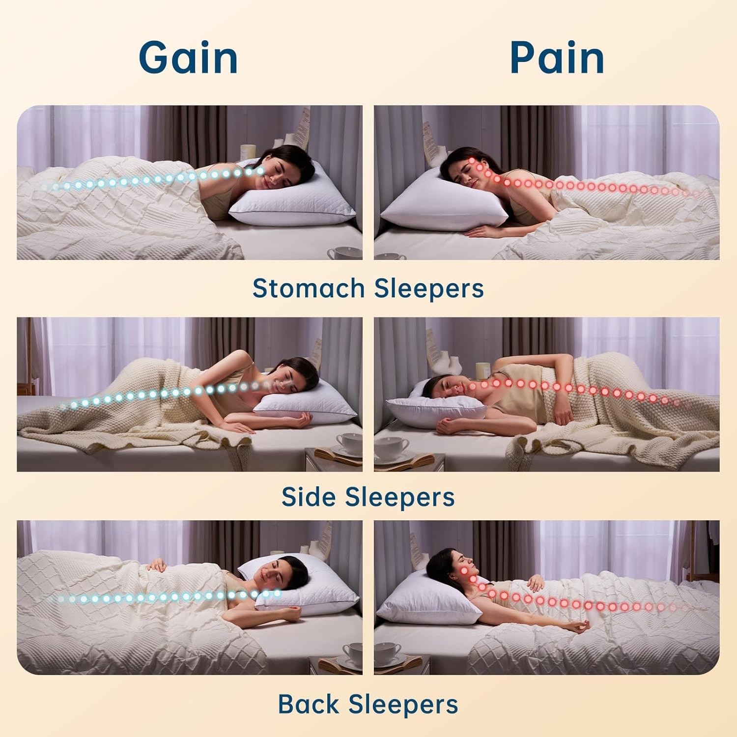 Diamond-Pattern Queen Bed Pillows with OEKO-TEX Certification - Cozy & Elegant