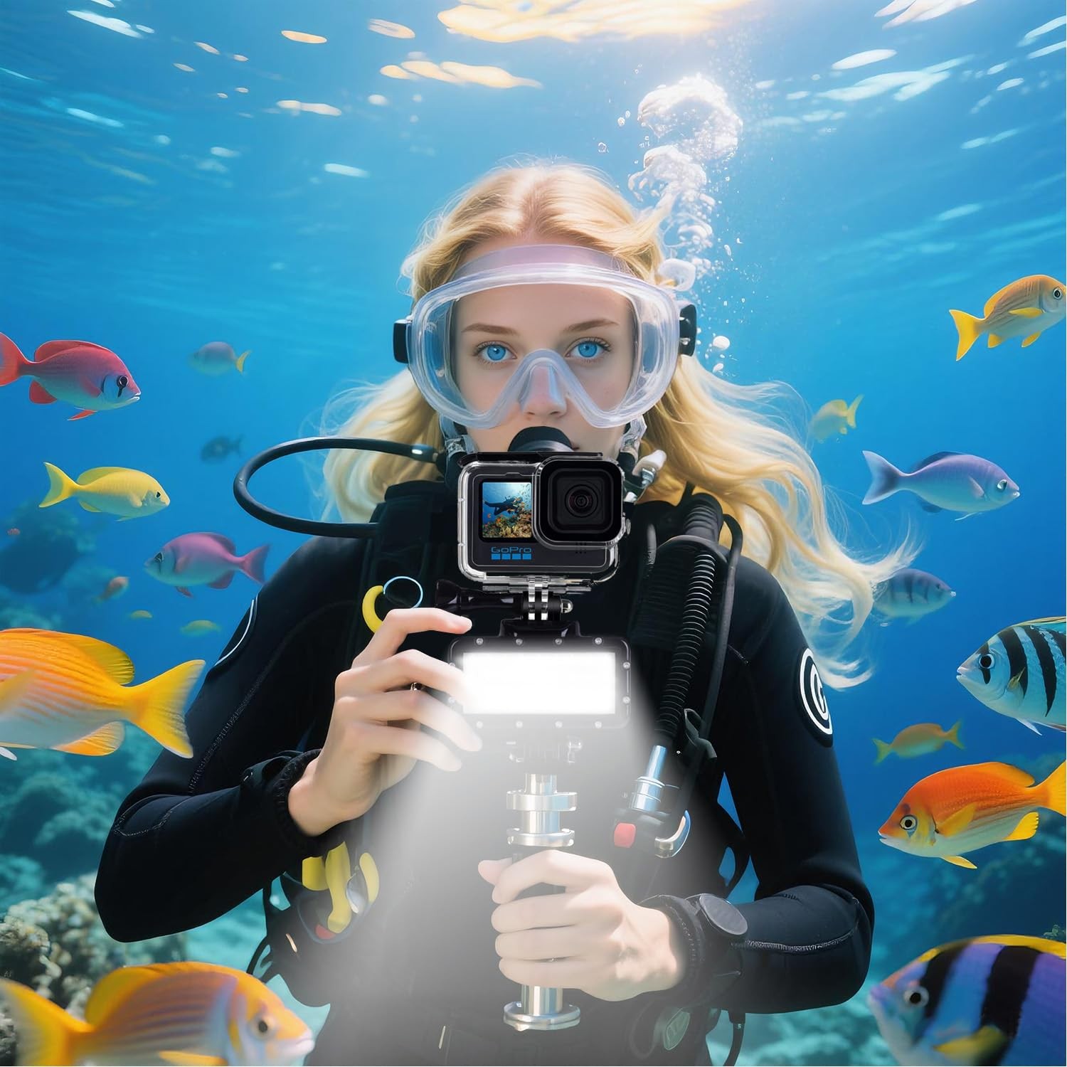 Suptig Diving Light High Power Dimmable Waterproof LED Video Fill...