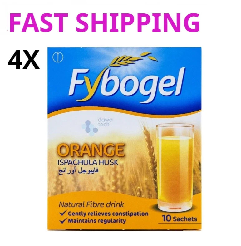 ⭐FAST SHIPPING⭐ 4X Fybogel Orange 10 Sachets Constipation Relief