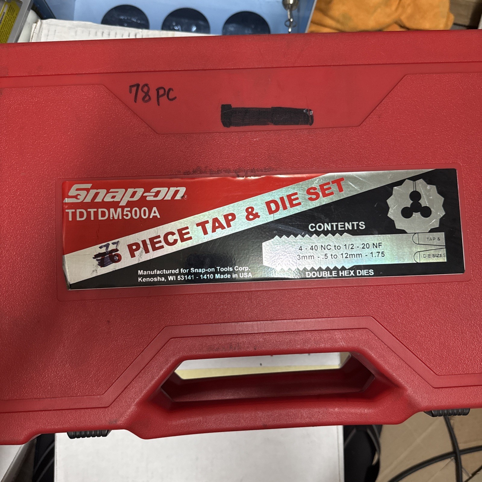 Snap-On Tools TDTDM500A 76-Piece Master Tap & Die Set w/missing Some Pieces