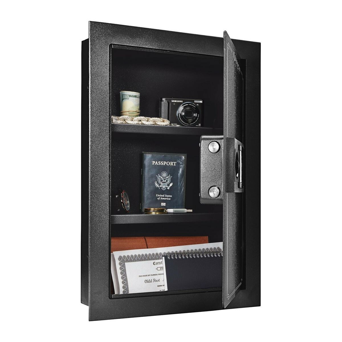 Safe Digital Wall Mounted Gun Security System Dual Lock Box Home Safe Security
