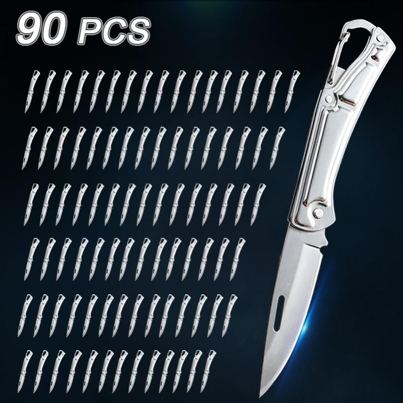 90PCS Stainless Steel Folding Knife Handcrafted Engraving Craft Utility Knife