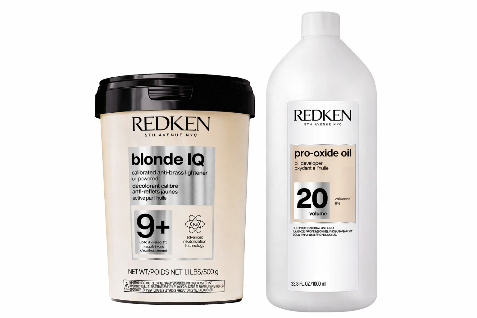 REDKEN BLONDE IQ OIL POWDER LIGHTENER 1.1 LBS + BLONDE IQ 20 VOL DEVELOPER