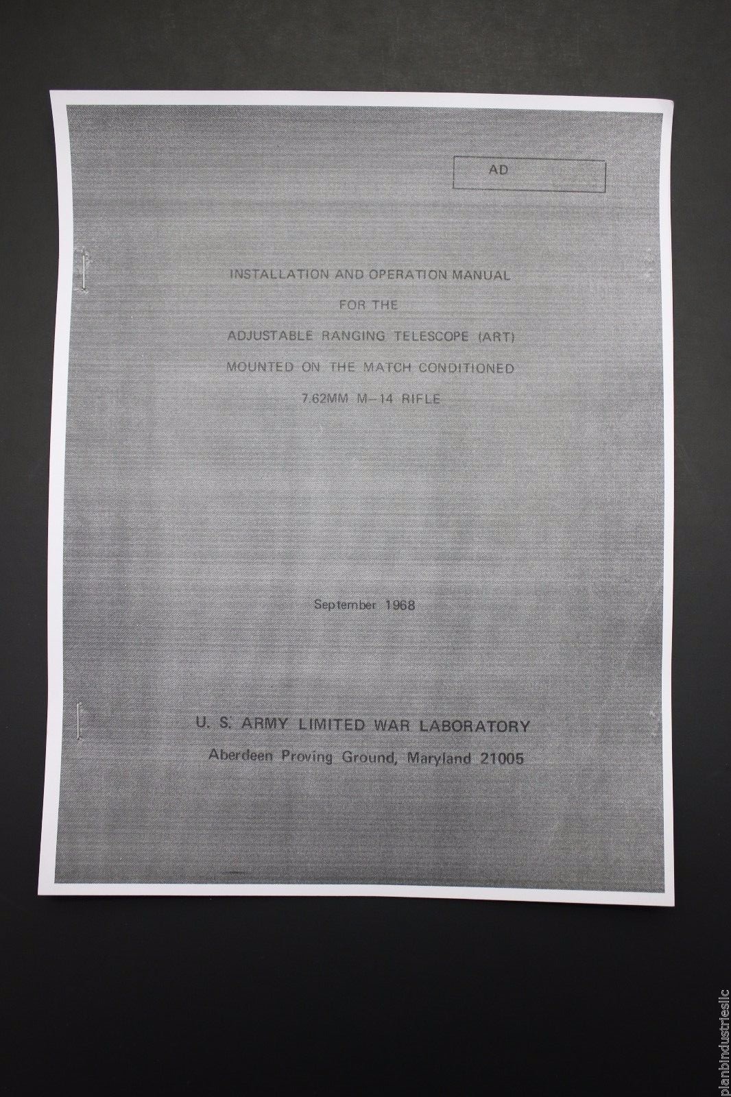 Manual Adjustable Ranging Telescope (ART) Scope National Match 1968 copy