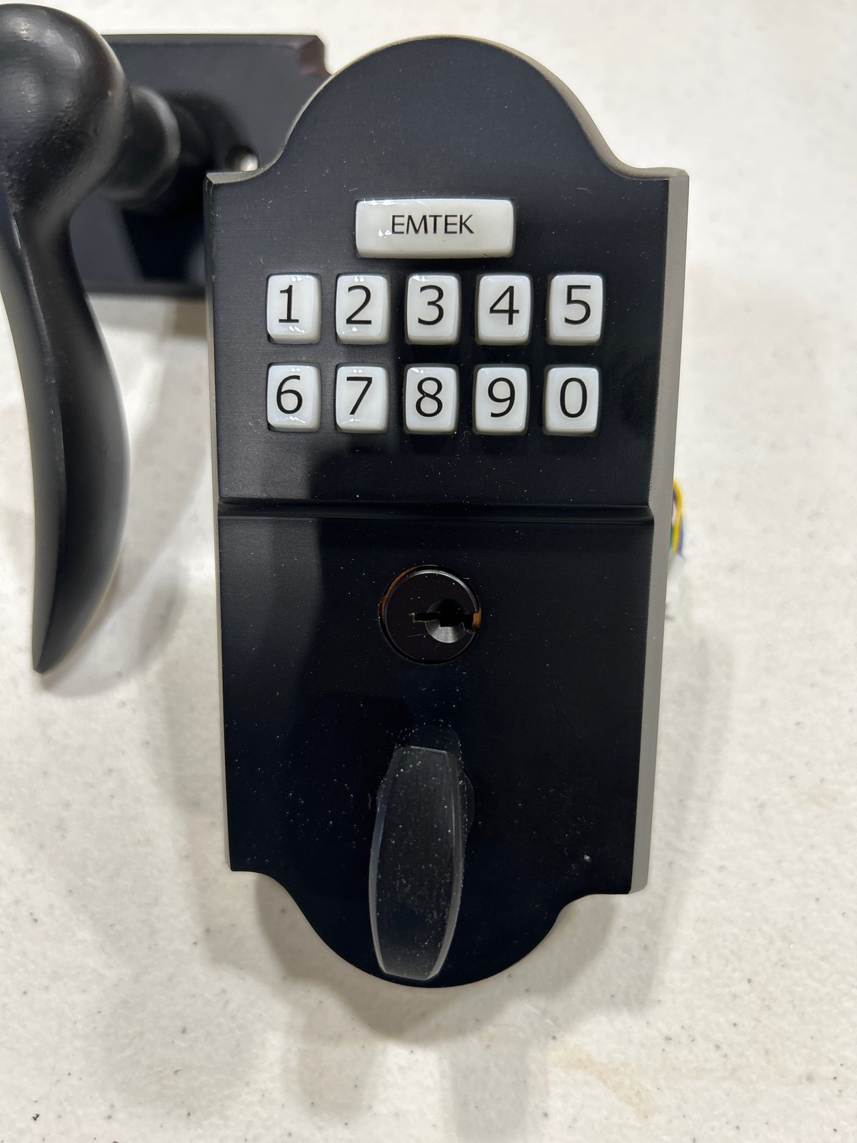 Emtek E451211FB Rustic Modern Electronic Keypad Handleset - Flat Black