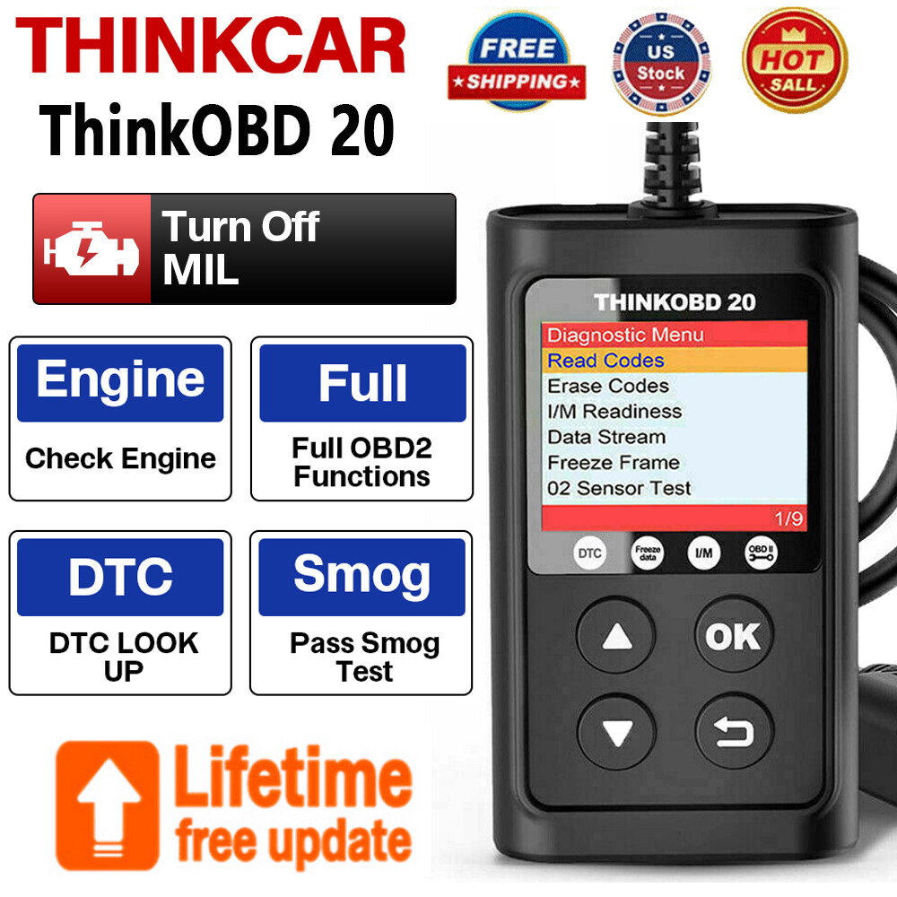 ThinkOBD 20 OBD Code Reader Turn Off MIL Check Engine Diagnostic Tool DTC Lookup