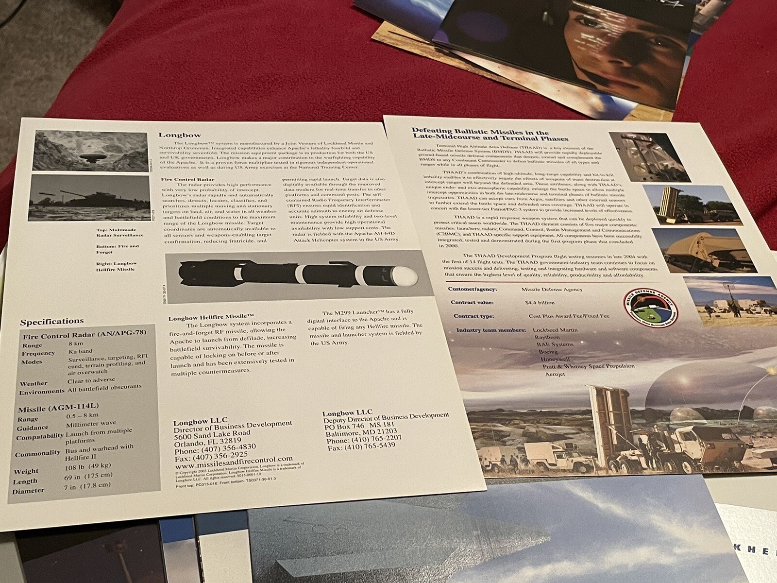 Lockheed Martin Public Relations Pack Anti Tank Missile HIMARS MLRS MEADS Apache