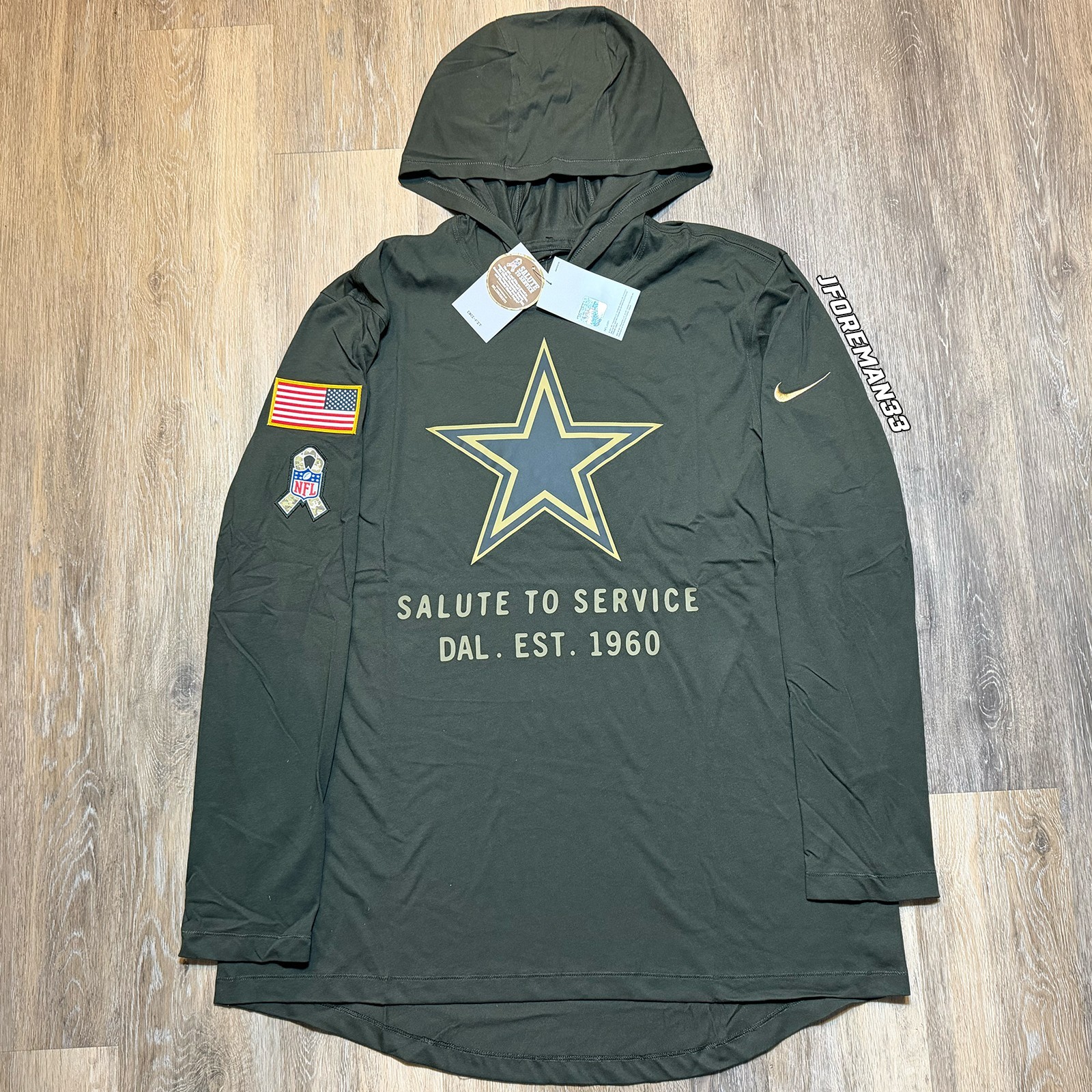 Nike Dallas Cowboys 2025 Salute to Service Sideline Lightweight Hoodie