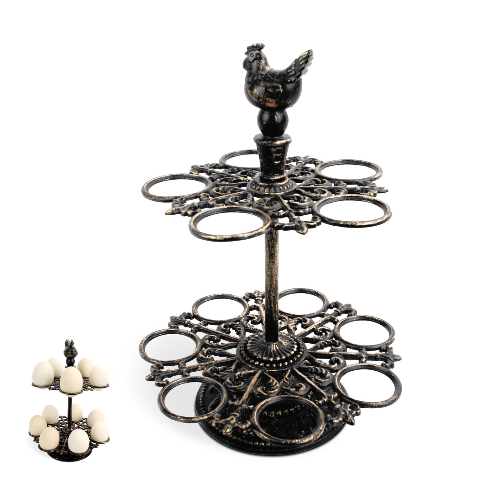 Cast Aluminum Fresh Egg Holder Countertop, Egg Holder Rack Tray for 12 Fresh