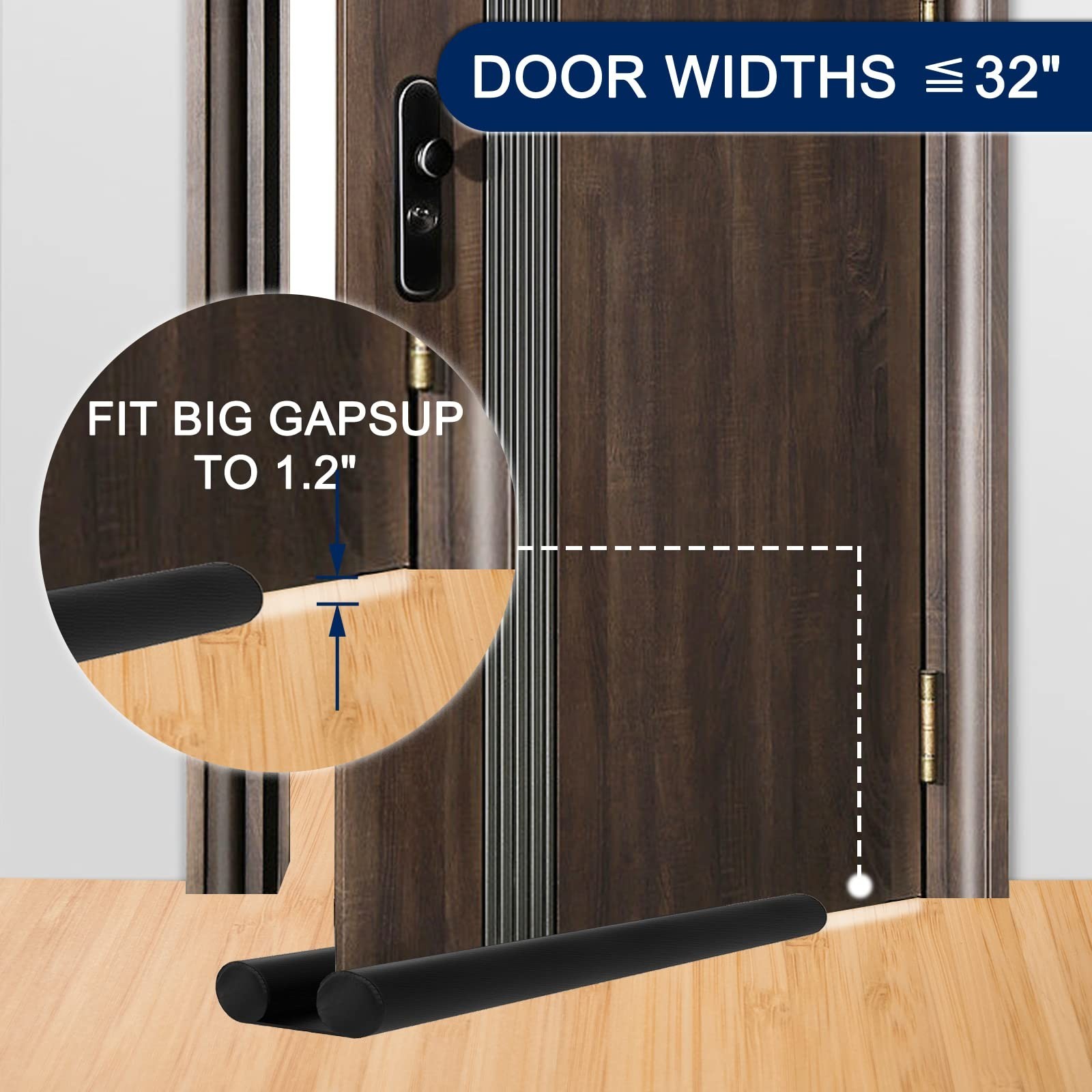 Adjustable Under Door Draft Stopper - Effectively Blocks Cold Air, Wind, Dust...