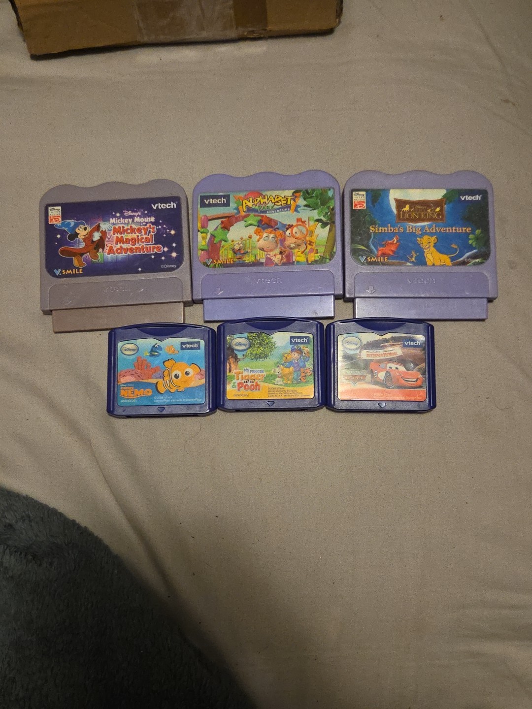 VTECH GAME LOT. 6 GAMES TOTAL. 3 BIG, 3 SMALL. ALL VTECH