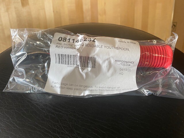 Performance Health 081146232 Sure Hand Bendable Youth Spoon, Red Handle (NEW)