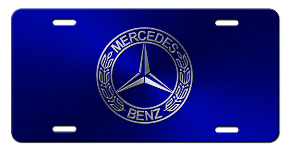 Blue Mercedes-Benz Aluminum Vanity License PLEASE READ DESCRIPTION FOR DTAILS