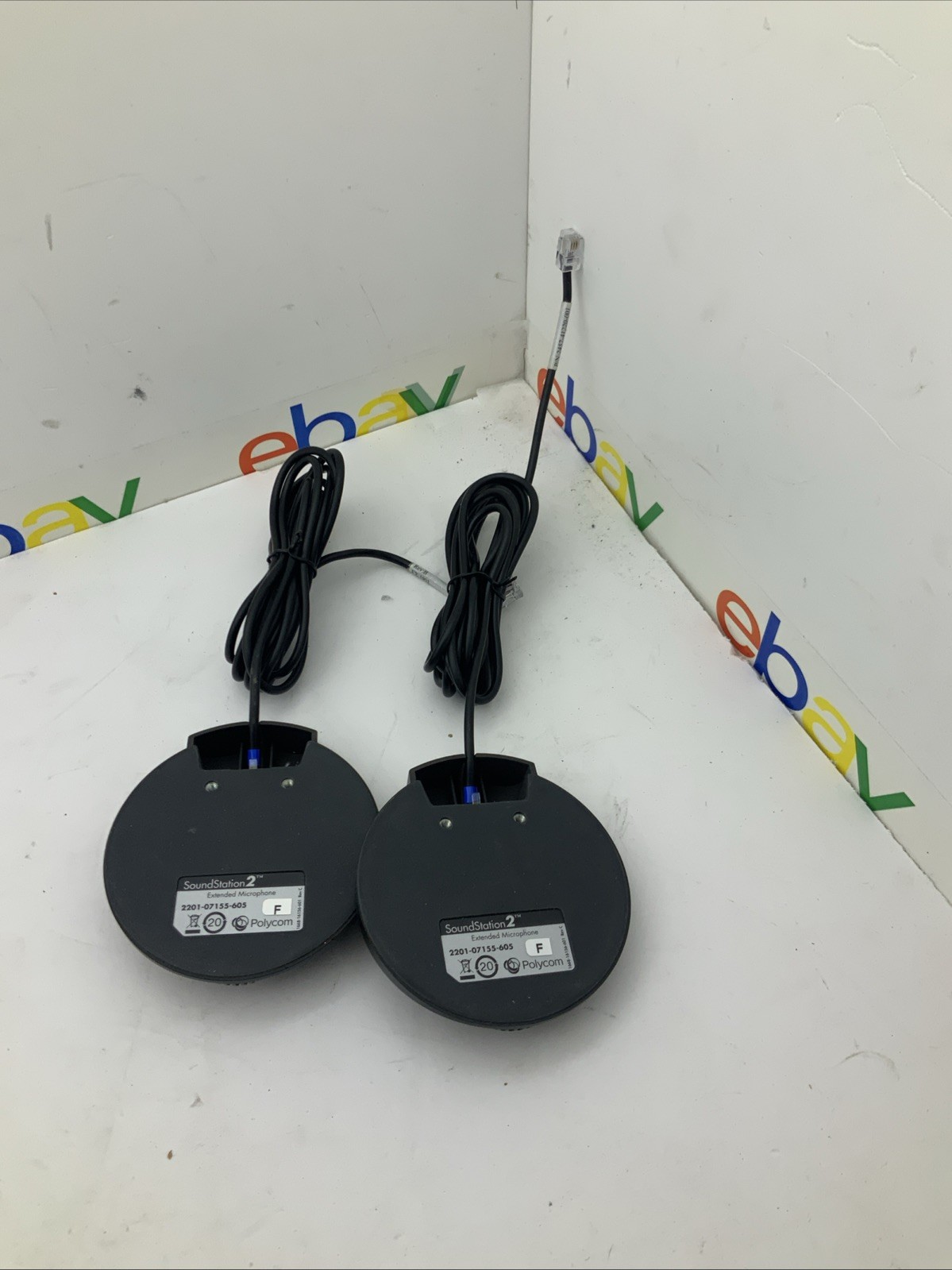 2 PACK Genuine Polycom SoundStation 2 Extended Microphone 2201-07155-605 USED