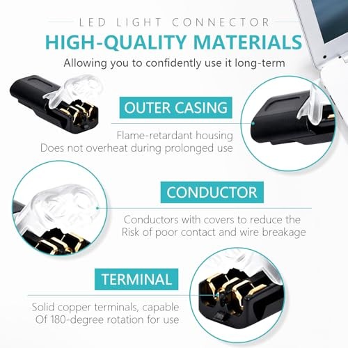 20PCS Low Voltage Wire Connector,Double Wire Plug in Connector with 20 Pcs