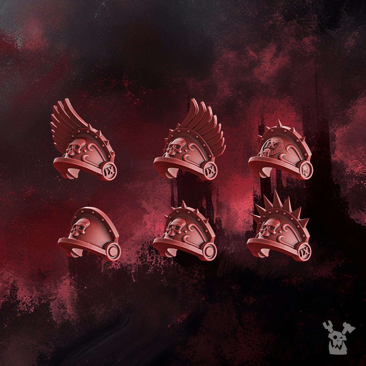 CRIMSON WINGS SHOULDER PADS SET