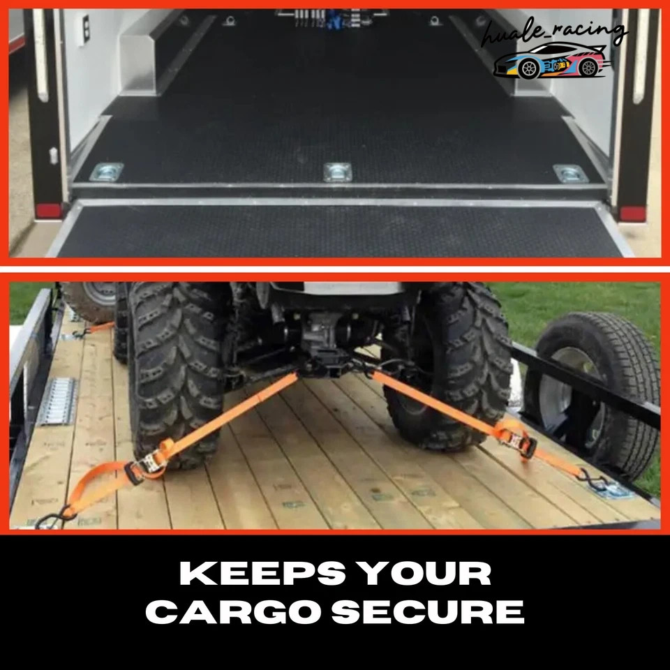 4x Heavy Duty Cargo Trailer Anchor Tie Down D-Ring Flush with Hardware Silver