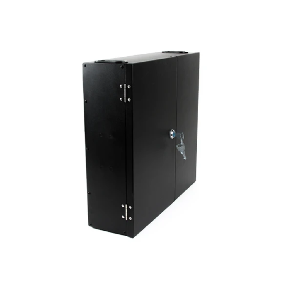 72LC SM Fiber 6 Panel Wall Enclosure Locking Splice Tray Spools