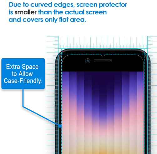 JETech Screen Protector for iPhone SE 3 (2022 3rd Edition) 4.7-Inch, 3-Pack