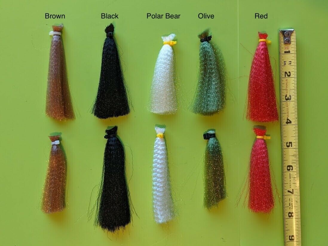 Lot of 10 Bundles of BestWay Super Hair 3” to 3-1/2”, 5 Colors - Fly Tying