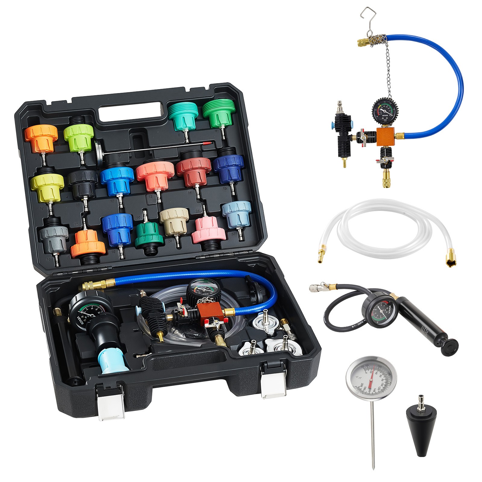 VEVOR Coolant Pressure Tester Kit 31Pcs Radiator Vacuum Refill Kit Universal Fit