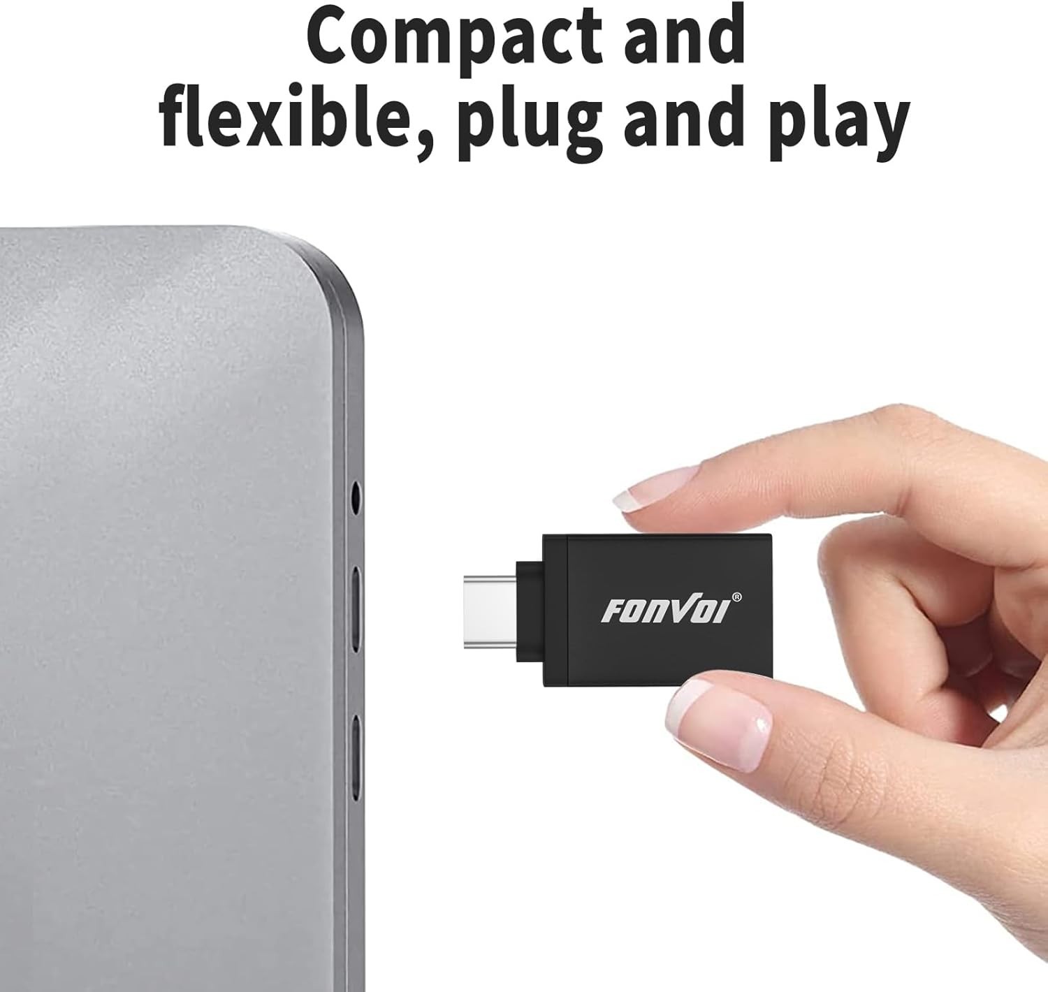 Ultra-Compact USB Type C to USB 3.0 Adapters (4-Pack) - Effortless Data Transfer