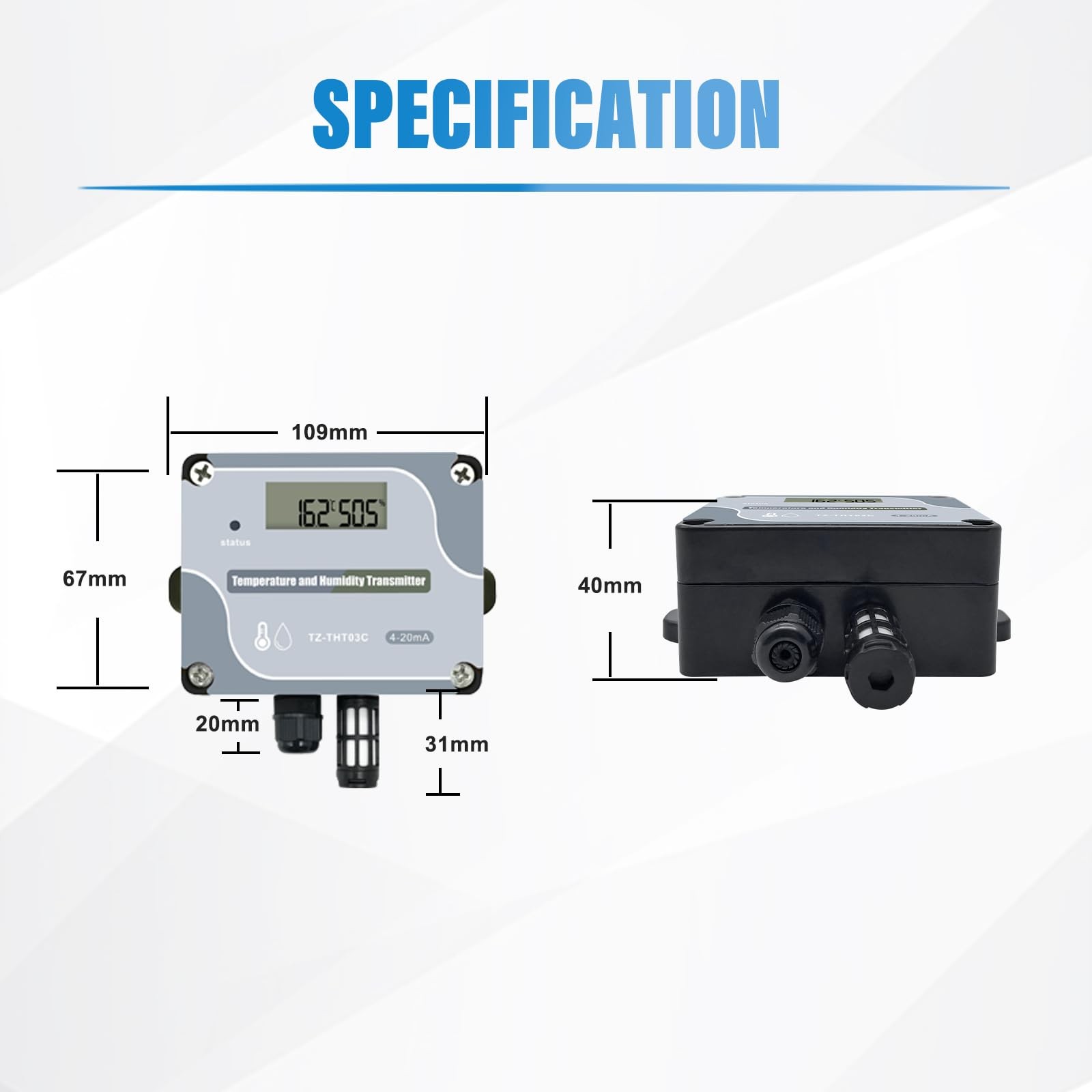 4-20mA Temperature Humidity Transmitter Industrial Analog Temp Sensor