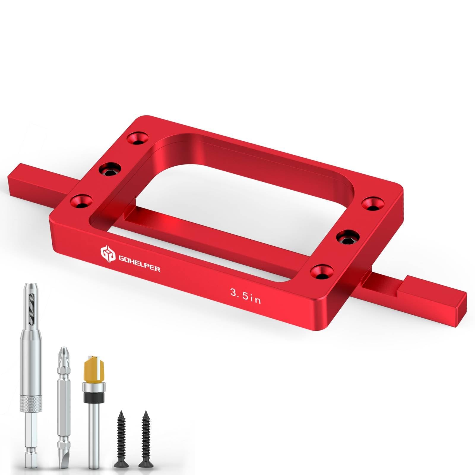 31/2 Inch Fixed Door Hinge Jig Router Template Aluminum Fits 1/4 5/8 Inch R