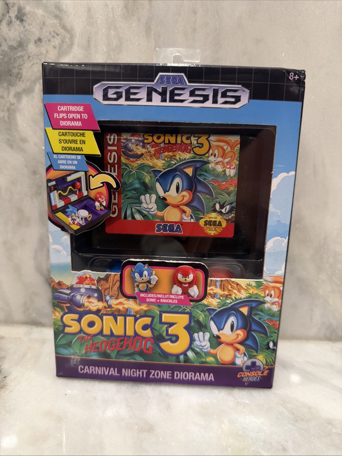 Sega Genesis Console Heroes Sonic 3 The Hedgehog Carnival Night Zone Diorama NEW