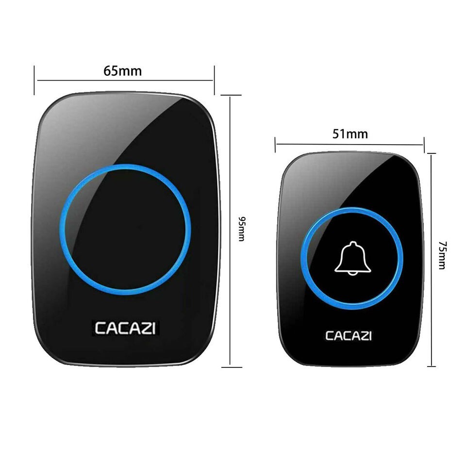 Smart wireless doorbell waterproof plug-in receiver 3 modes adjustable volume