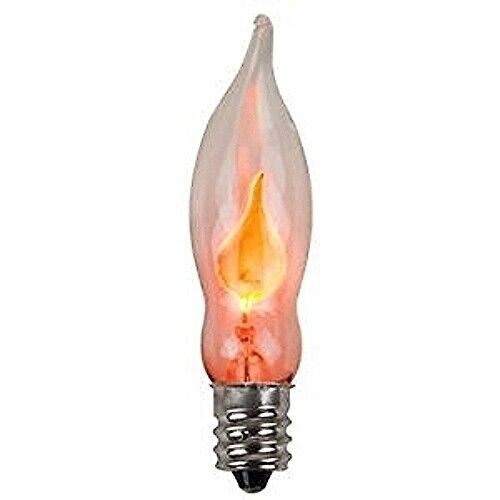 1W Flicker Flame Light Bulb for Electric Candle, E12/C7 Candelabra Small Base