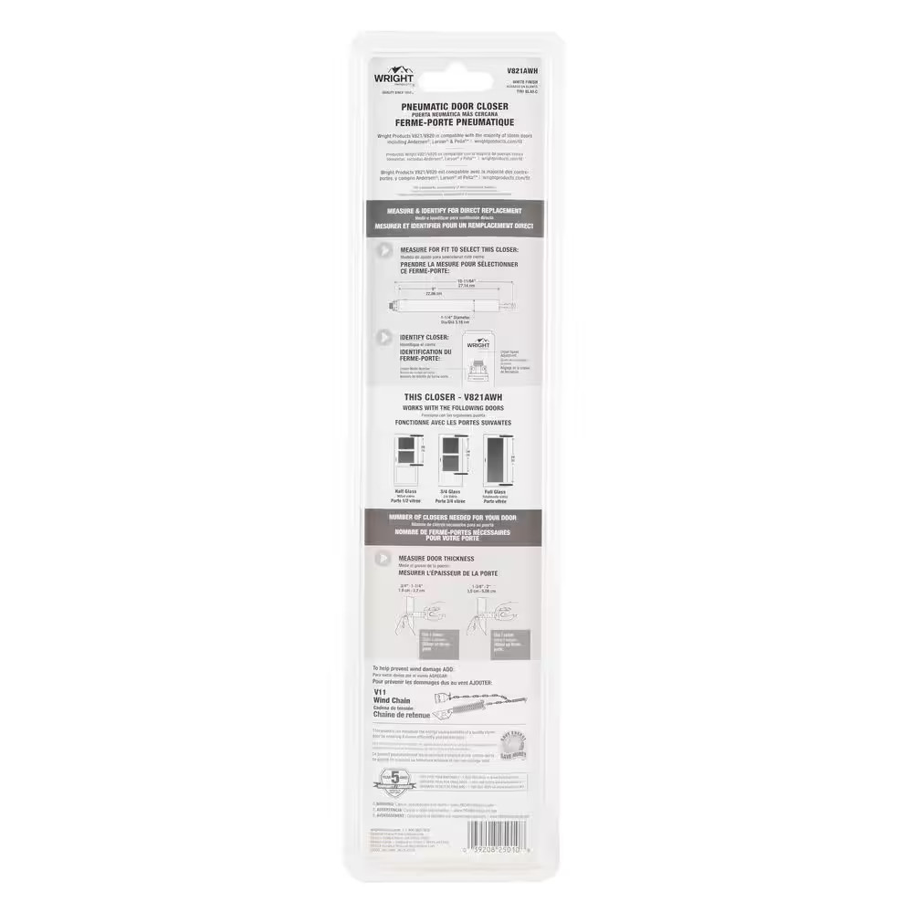 Pneumatic Closer W/ TS, Standard Duty, White
