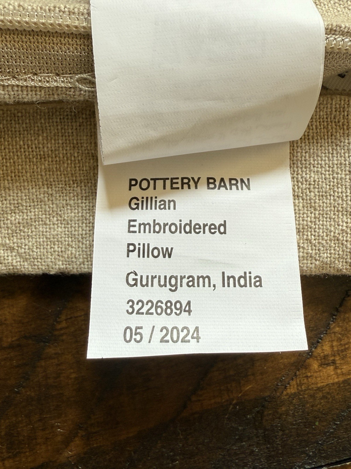 Pottery Barn Gillian Embroidered Pillow, 20x20 in, Blush New!